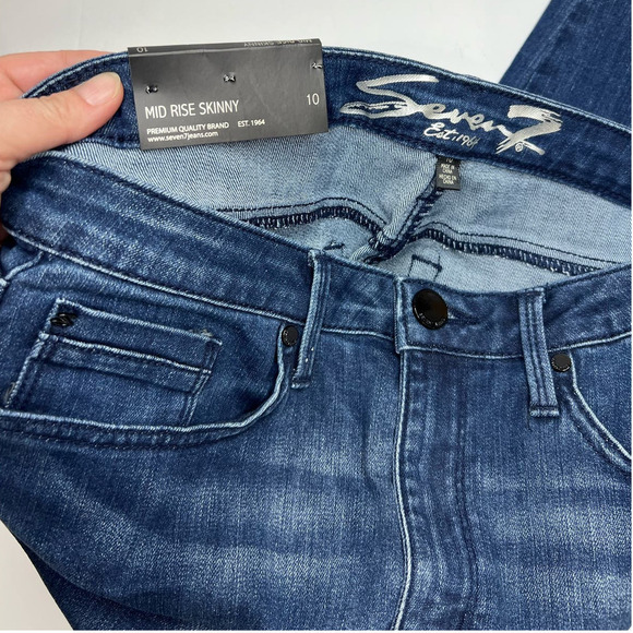 NWT Seven7 Limited Edition Mid Rise Skinny Two Tone Women's Denim Jeans Size 10 - Picture 9 of 9